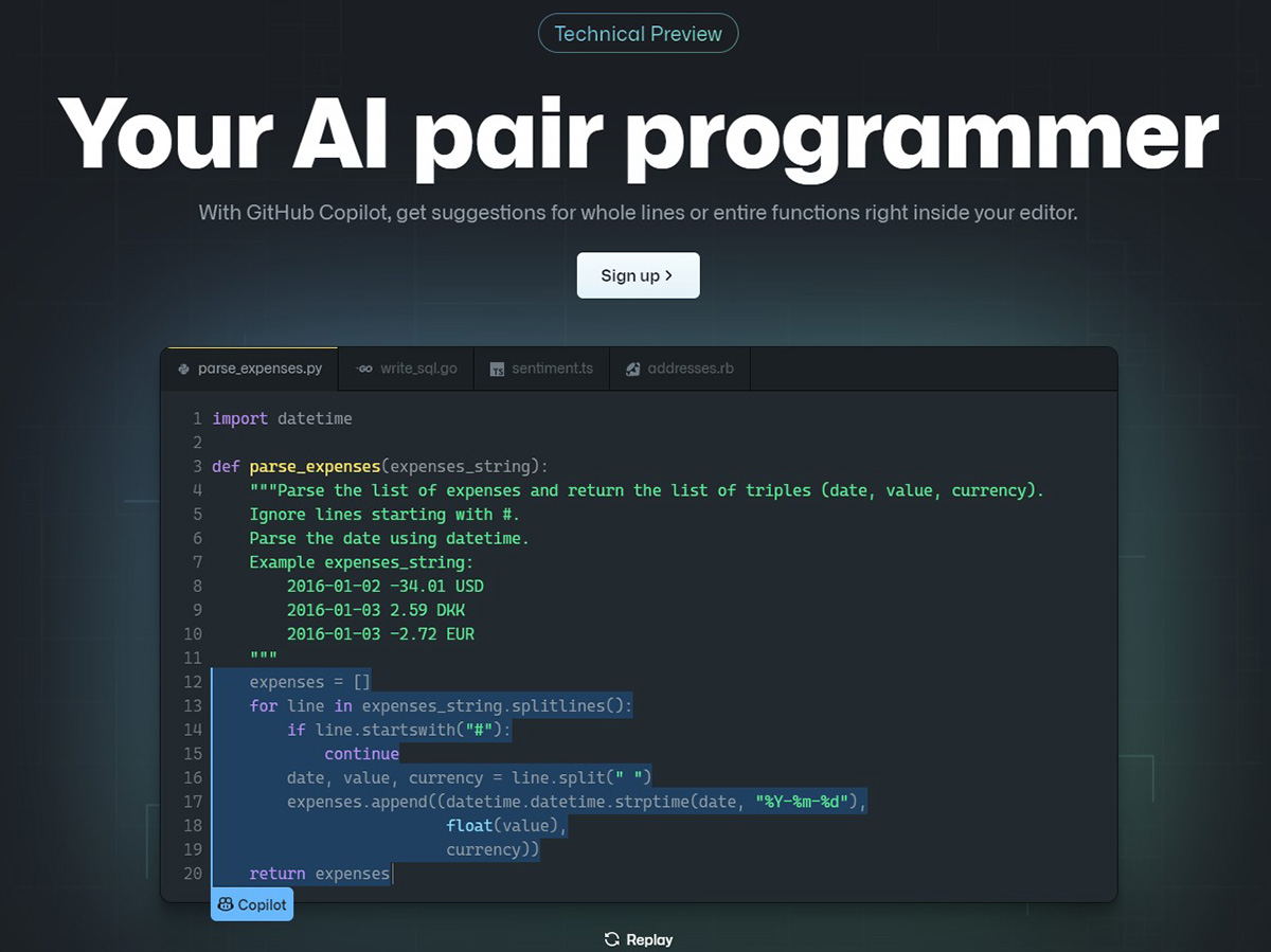 GitHub Copilot 2021 Ghost Text Autocomplete